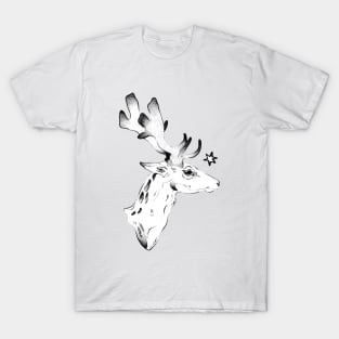 Vague Deer Portrait T-Shirt